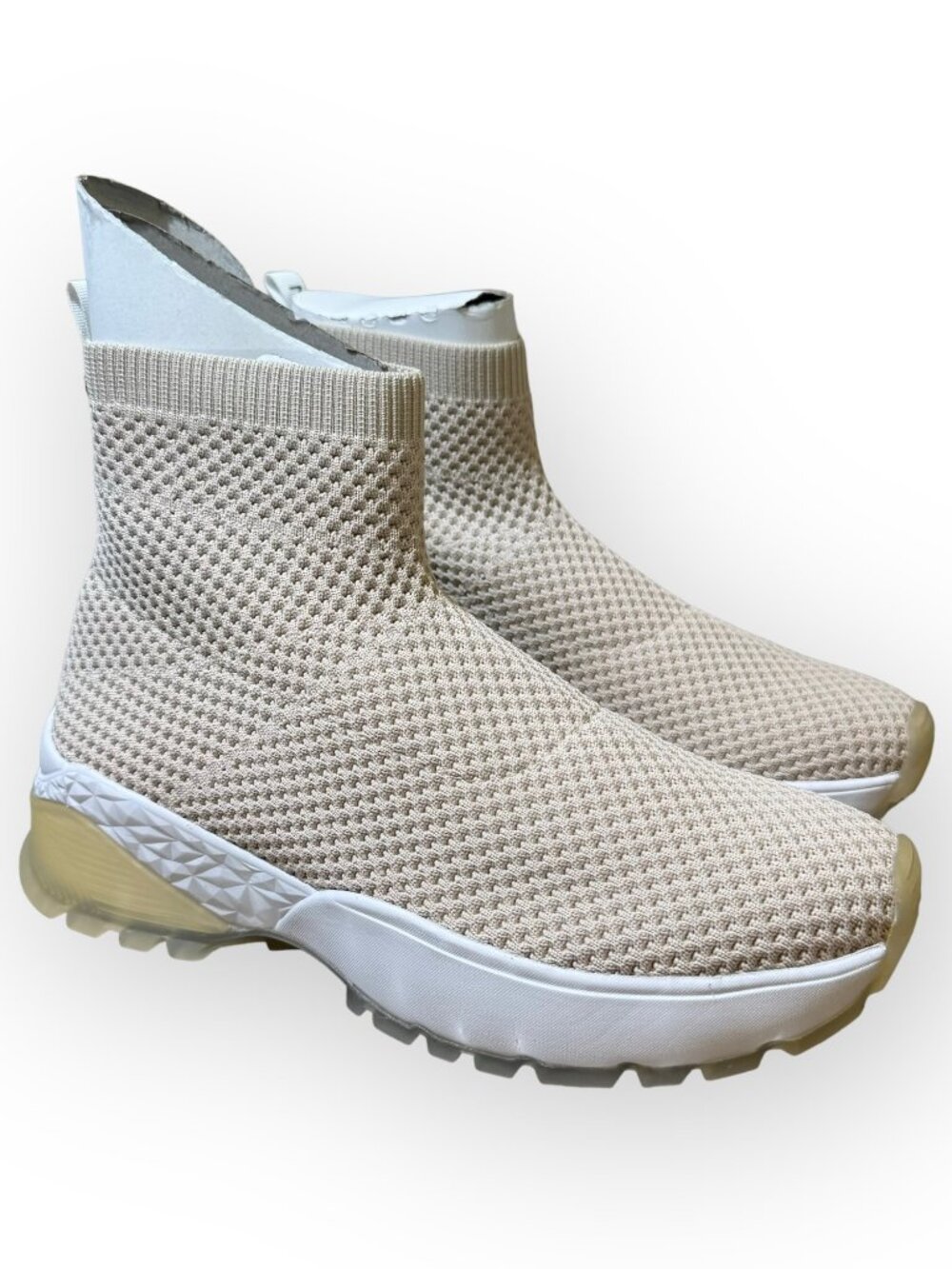 Marc Cain High Top Woven Sneaker in Beige Womens 6.5 - NWT!